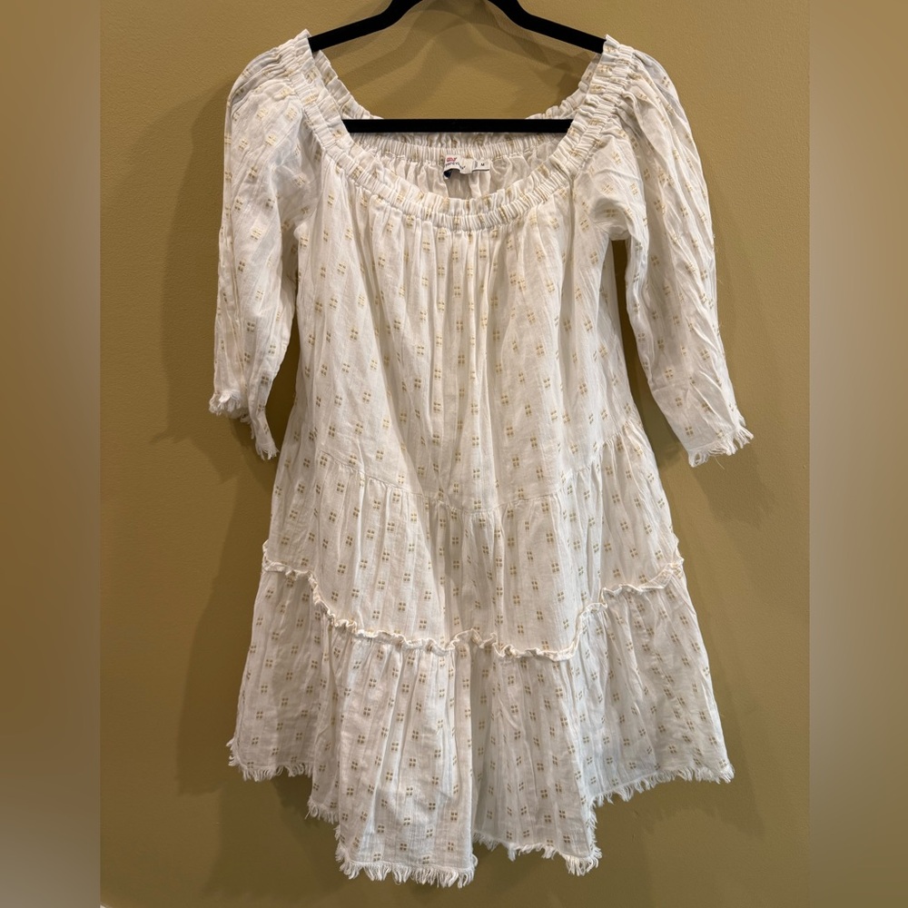 Vineyard Vines White and Gold Summer Dress | M